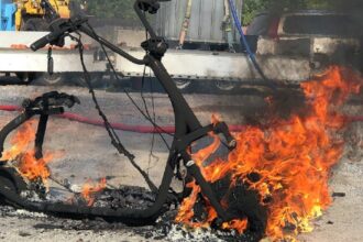 battery fire scooter