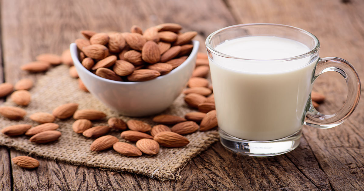 milk and almonds