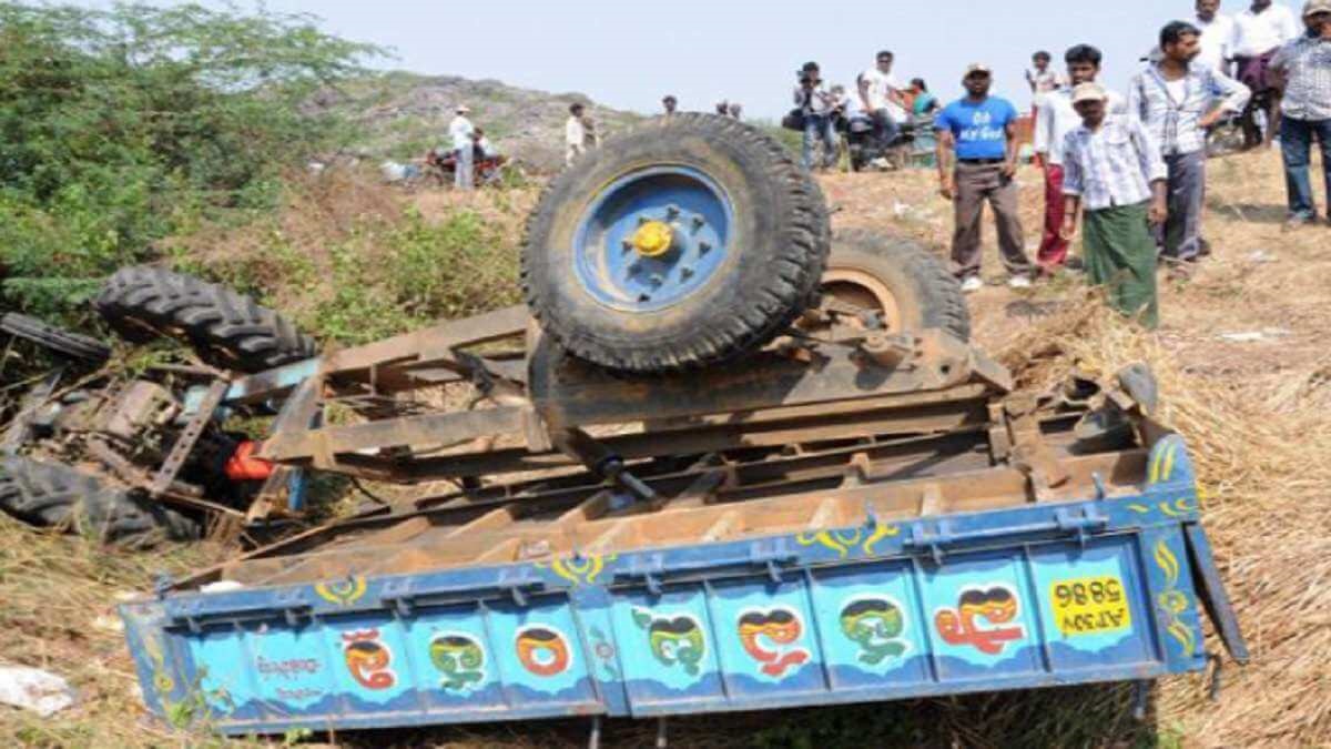 tractor up side down