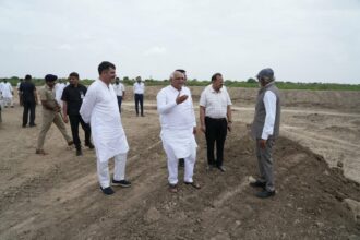 bhupendra patel at hare krishna water sarovar