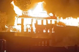 kashmiri pandit house on fire