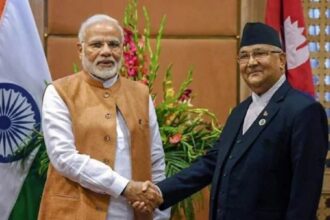 modi with k p shrama oli