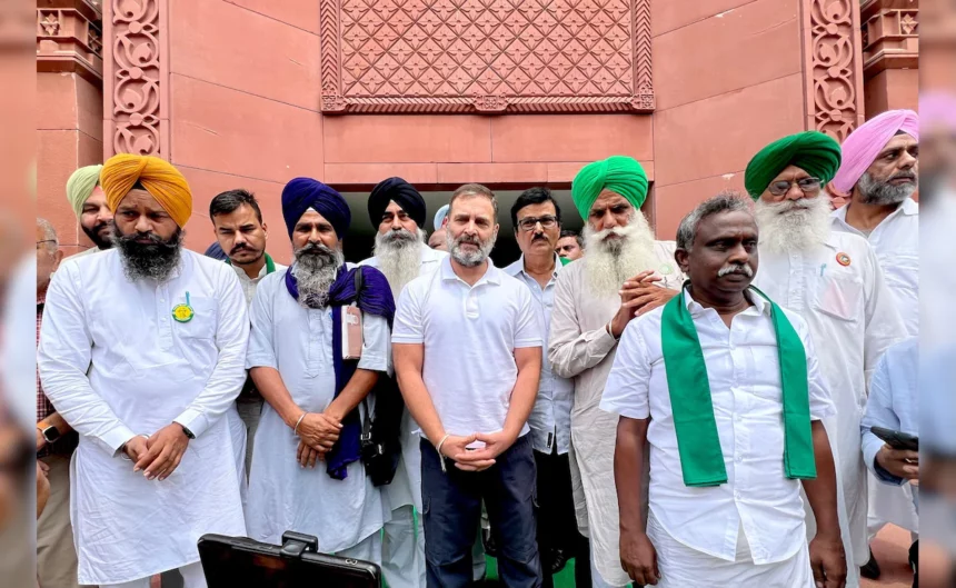 rahul with farmer