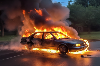 car on fire