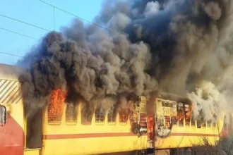 train coach bogie fire