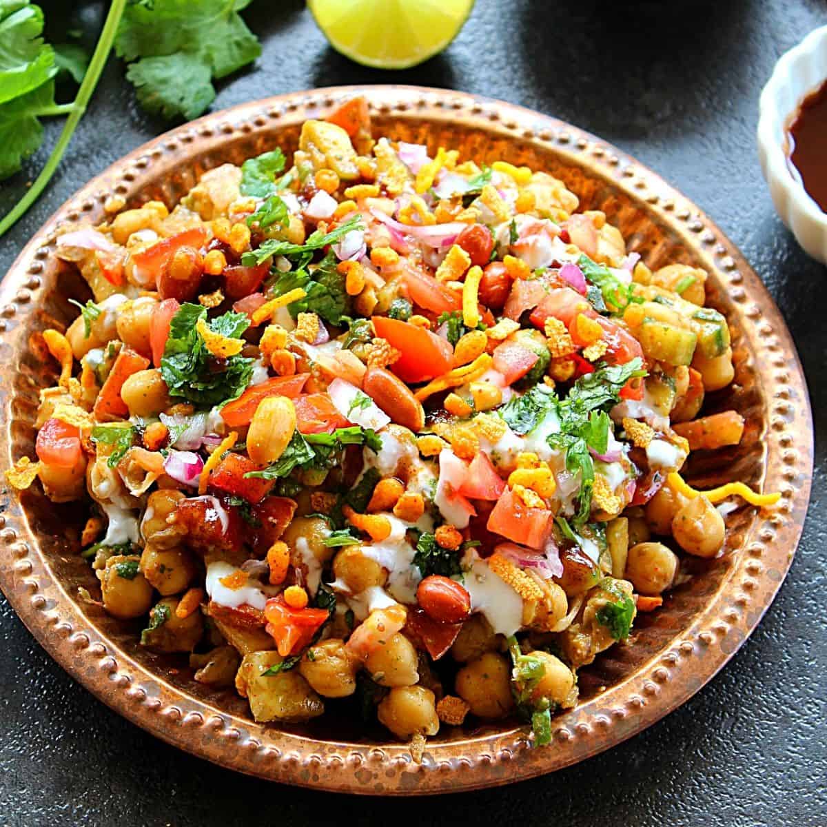 chana chaat with yogurt