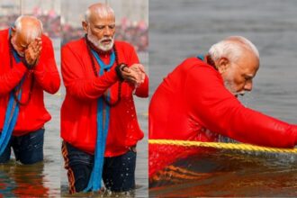 modi holy dip kumbh mela
