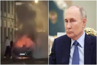 Fire Breaks in Putin Luxurious Car