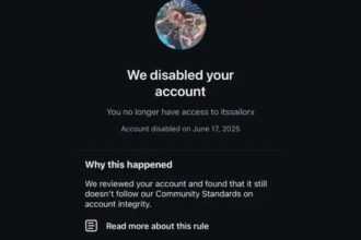 Instagram account ban