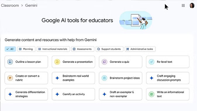 Google Gemini app for teachers and students