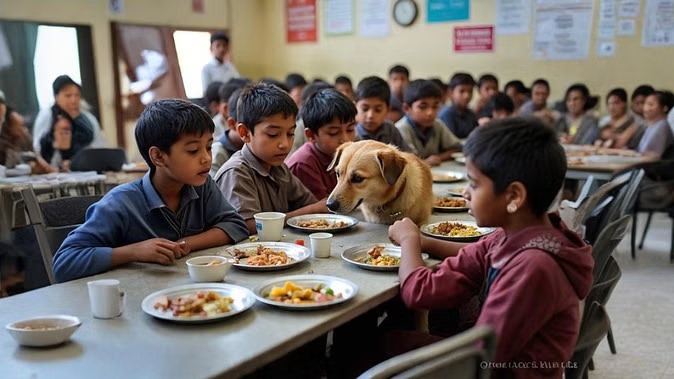 School children fed dog's leftover food incident