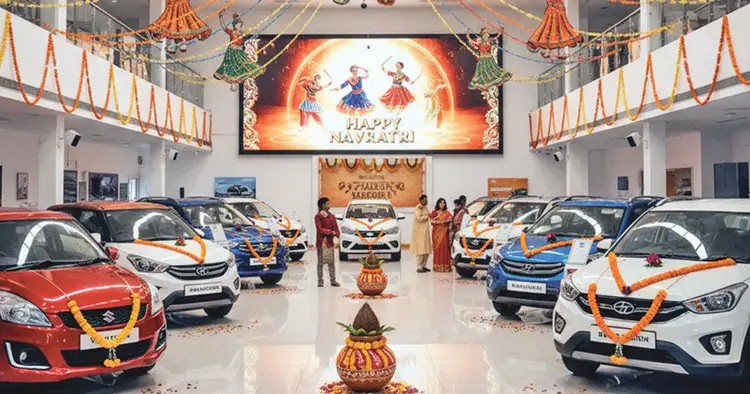Navratri vehicle sales increase: જીએસટીમાં કપાત બાદ નવરાત્રીમાં વાહન વેચાણમાં ૩૪%નો રેકોર્ડ વધારો 1 lv2y1jzf