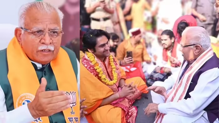 Manohar Lal Bageshwar Meeting: RSSના પાવર સાથે PM મોદીના ખાસ મનોહર લાલ બાબા બાગેશ્વરને મળ્યા! હરિયાણાના પૂર્વ CMની આ હરકતોએ રાજકારણમાં ગરમાવો લાવ્યો 1 Manohar Lal Bageshwar Meeting