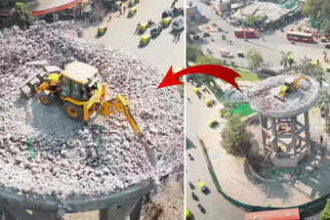 jcb on water tank