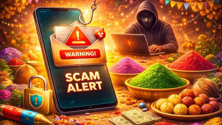 Holi Scam 2026: સ્કેમર્સના 'ફ્રી ગિફ્ટ' અને 'સસ્તા પાસ' વાળા મેસેજ ખાલી કરી શકે છે તમારું બેંક એકાઉન્ટ, ૨૦૨૬ના હોળી પર્વ પર સાયબર ઠગાઈથી બચવા માટે આ સાવચેતીઓ રાખવી છે અનિવાર્ય 1