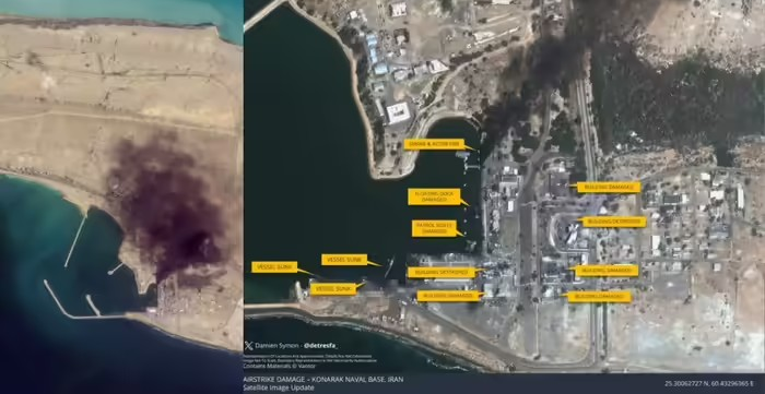 Iran Naval Base Attack 2026: અમેરિકાએ બંદર અબ્બાસ અને કોનાર્ક નેવલ બેઝને કર્યા ધ્વસ્ત, હોર્મુઝ સ્ટ્રેટ પર ઈરાનની પકડ ઢીલી કરવા અમેરિકાનો મોટો પ્રહાર, જાણો યુદ્ધના ચોથા દિવસની 10 મોટી વાતો 1 t6hiyeds