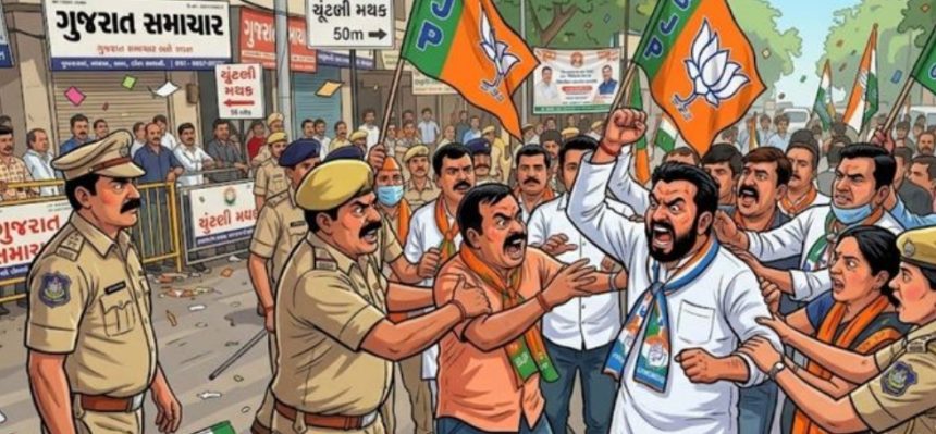 Gujarat Election Violence: ચૂંટણી પરિણામો વચ્ચે ગુજરાતમાં હિંસા, અમદાવાદ, સુરત અને કલોલમાં કાર્યકરો બાખડ્યા 1 Gujarat Election Violence