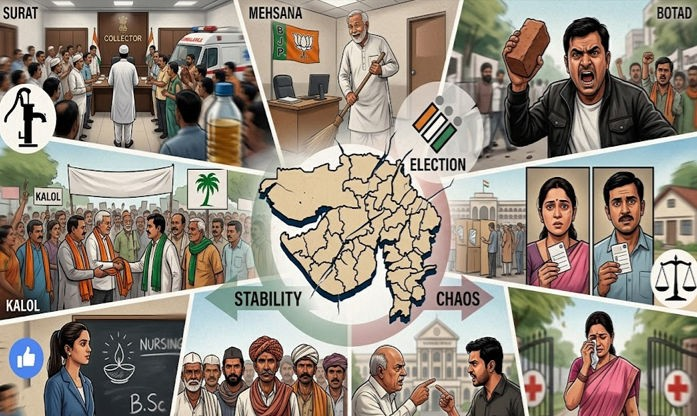 Gujarat Local Body Election Drama: સ્થાનિક ચૂંટણીમાં ટિકિટ માટે નેતાઓના હાઈવોલ્ટેજ ડ્રામા 1 Gujarat Local Body Election Drama