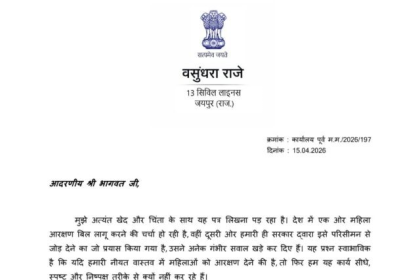 Vasundhara Raje Letter RSS