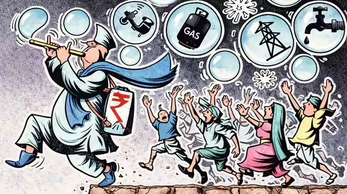 Freebies Politics Economic Impact: દેશમાં ફ્રીબીઝની વધતી હોડથી રાજ્યોની તિજોરી તળિયાઝાટક, જાણો કેવી રીતે મફતની યોજનાઓ વિકાસના કામોને કરી રહી છે ઠપ 1 o4jt7r9g
