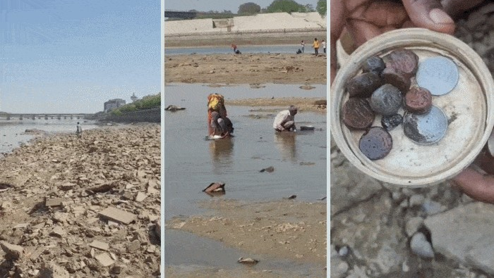Sabarmati River Cleaning Maintenance: સાબરમતી નદી ખાલી થતાં જ કિંમતી વસ્તુઓ શોધવા ઉમટી ભીડ, જાણો જેતપુર-ગોંડલથી કેમ આવ્યા સેંકડો લોકો 1 Sabarmati River Cleaning Maintenance