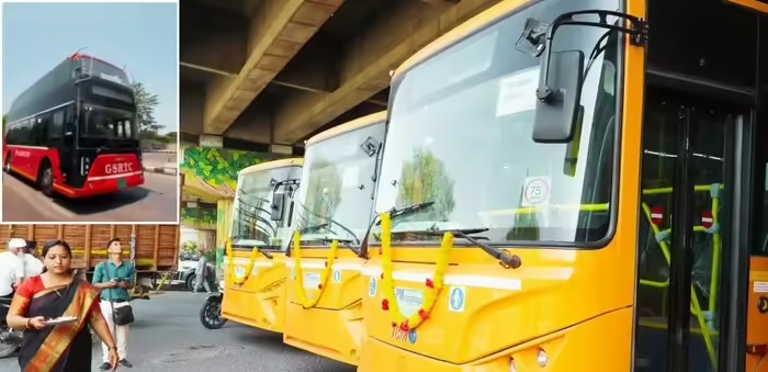 GSRTC Starts Trail Run Double Decker: મુંબઈ-અમદાવાદની તર્જ પર સુરતમાં ચાલશે ડબલ ડેકર, વડોદરામાં 100 ટકા ઇલેક્ટ્રિક બસોની ડિલિવરી શરૂ 1 GSRTC Starts Trail Run Double Decker