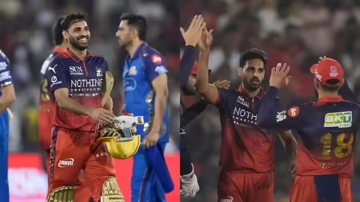 RCB vs MI: પહેલા લીધી 4 વિકેટ, પછી મેચ વિનિંગ સિક્સર, મોડી રાત્રે રોયલ ચેલેન્જર્સ બેંગલુરુના સૌથી મોટા હીરો બની ગયા ભુવનેશ્વર કુમાર 1 RCB vs MI