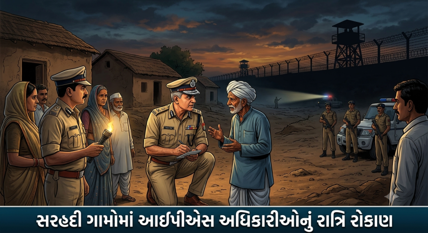IPS Night Stay Border Security: પાકિસ્તાન સરહદ પર ગુજરાત પોલીસનો મોટો નિર્ણય, ૧૬ ગામોમાં રાત્રિ રોકાણ કરશે ૮ આઈપીએસ અધિકારીઓ 1 IPS Night Stay Border Security