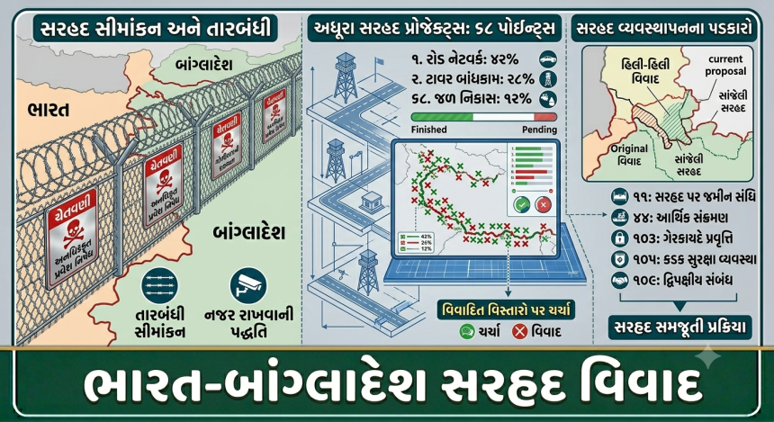 India Bangladesh Border Dispute: ભારત-બાંગ્લાદેશ સરહદે નવો વિવાદ, BSF ના કાંટાળા તારની વાડ લગાવવા સામે બાંગ્લાદેશે નોંધાવ્યો સત્તાવાર વિરોધ 1 Gemini Generated Image fsmijvfsmijvfsmi