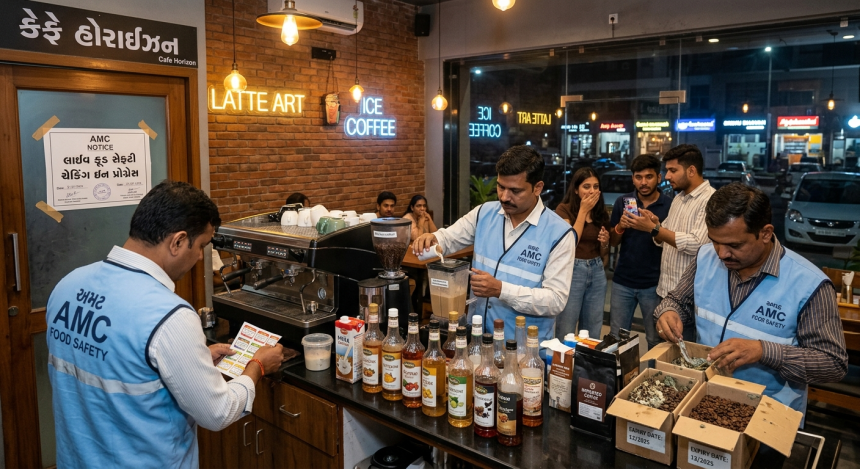 Ahmedabad cafe culture: અમદાવાદના ‘કેફે કલ્ચર’ પર લાઈવ ચેકિંગ: નકલી આઈસ્ડ કોફી અને સીરપ પકડાતાં કાફે-લવર્સમાં ભારે હોબાળો 1 Ahmedabad cafe culture