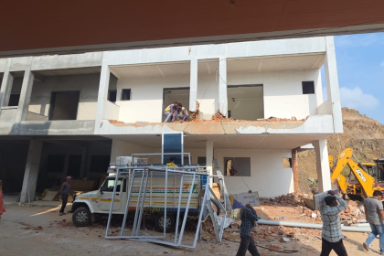 Bulldozers Illegal Bungalows Statue of Unity