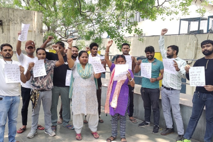 SKU protests mundka septic tank deaths