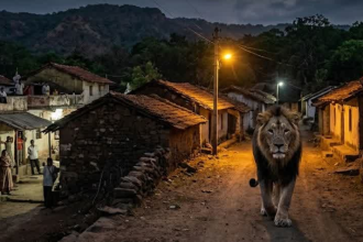 Gir Man Lion Conflict