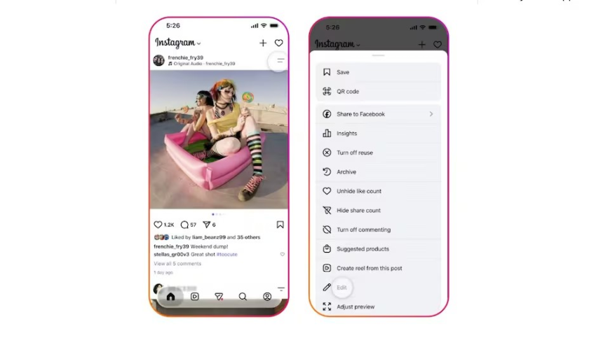 Instagram Music Edit: Instagram નું નવું અપડેટ, હવે પોસ્ટ ડિલીટ કર્યા વગર બદલી શકશો બૅકગ્રાઉન્ડ મ્યુઝિક 1 Instagram Music Edit