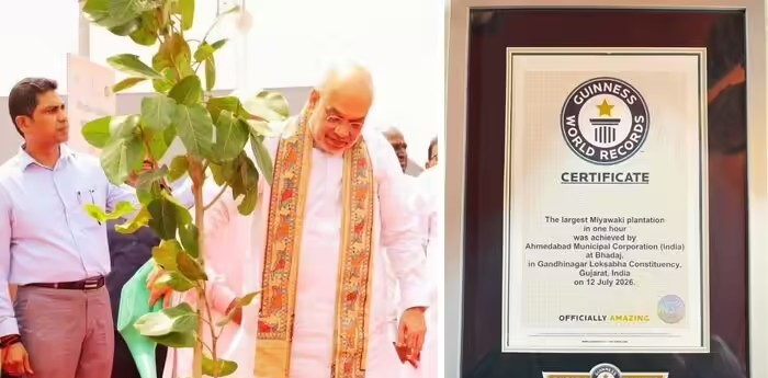 Miyawaki Tree Plantation Record: અમદાવાદની ઐતિહાસિક સિદ્ધિ, મિયાવાકી પદ્ધતિથી એક કલાકમાં 3.61 લાખ છોડ રોપીને નોંધાવ્યો ગિનીસ વર્લ્ડ રેકોર્ડ 1 Miyawaki Tree Plantation Record
