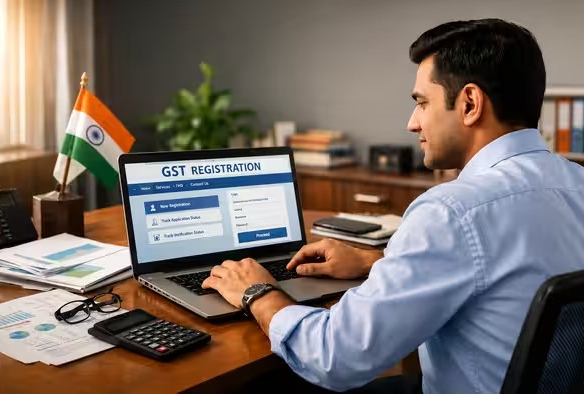 GST Registration Online: ઘરે બેઠા ફ્રી GST નંબર કેવી રીતે મેળવો? ઓનલાઈન રજિસ્ટ્રેશનની સંપૂર્ણ પ્રક્રિયા, જરૂરી ડોક્યુમેન્ટ્સ અને સ્ટેપ્સ જાણો 1 GST Registration Online